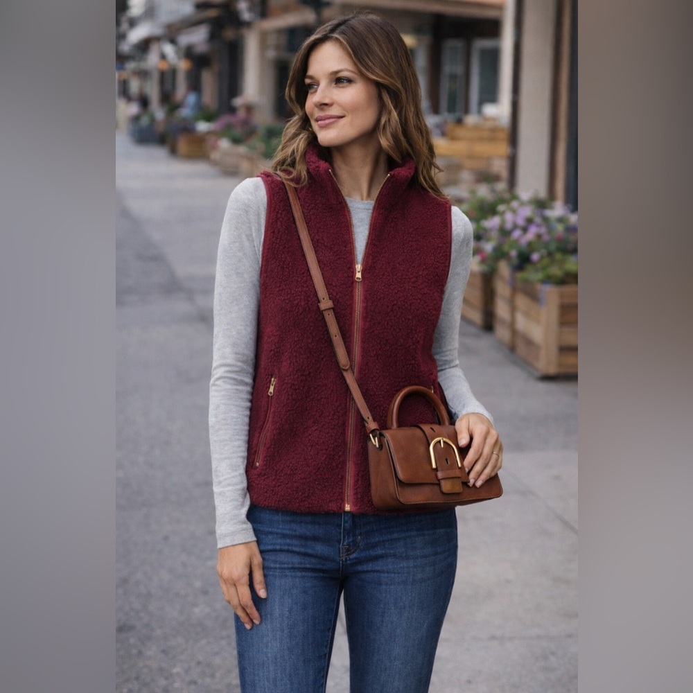 J. Crew Women's Mercantile Plush Fleece Sherpa Vest